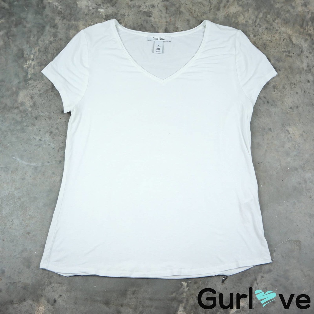 WHBM M White V-Neck Tunic Top